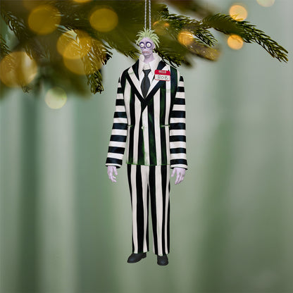 Beetlejuice Beetlejuice Bob as Beetlejuice — 2026 Hallmark Keepsake Christmas Ornament, hanging decoration with striped suit and tag