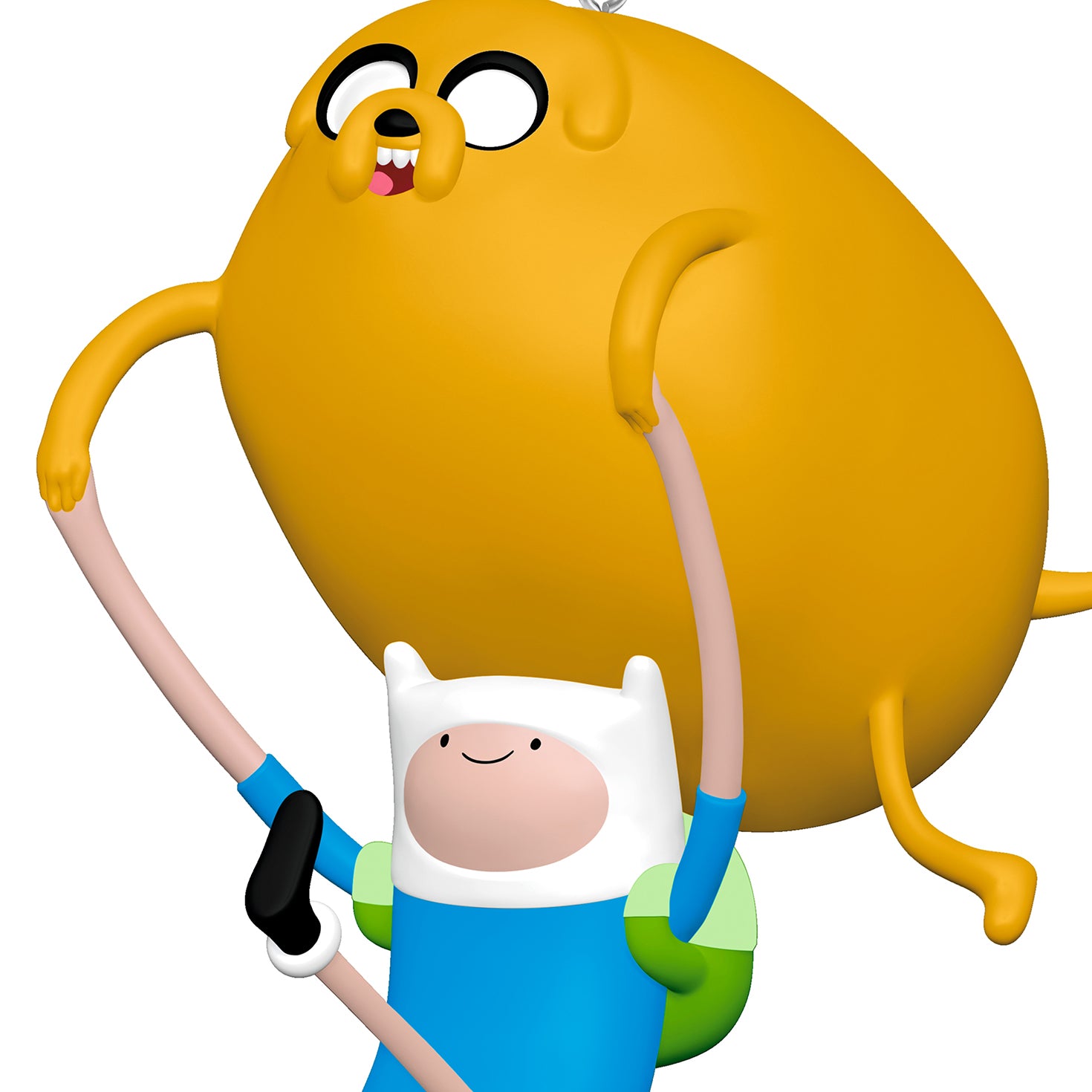 Adventure Time™ Finn and Jake — 2026 Hallmark Keepsake Christmas Ornament featuring Finn holding Jake in a playful pose.