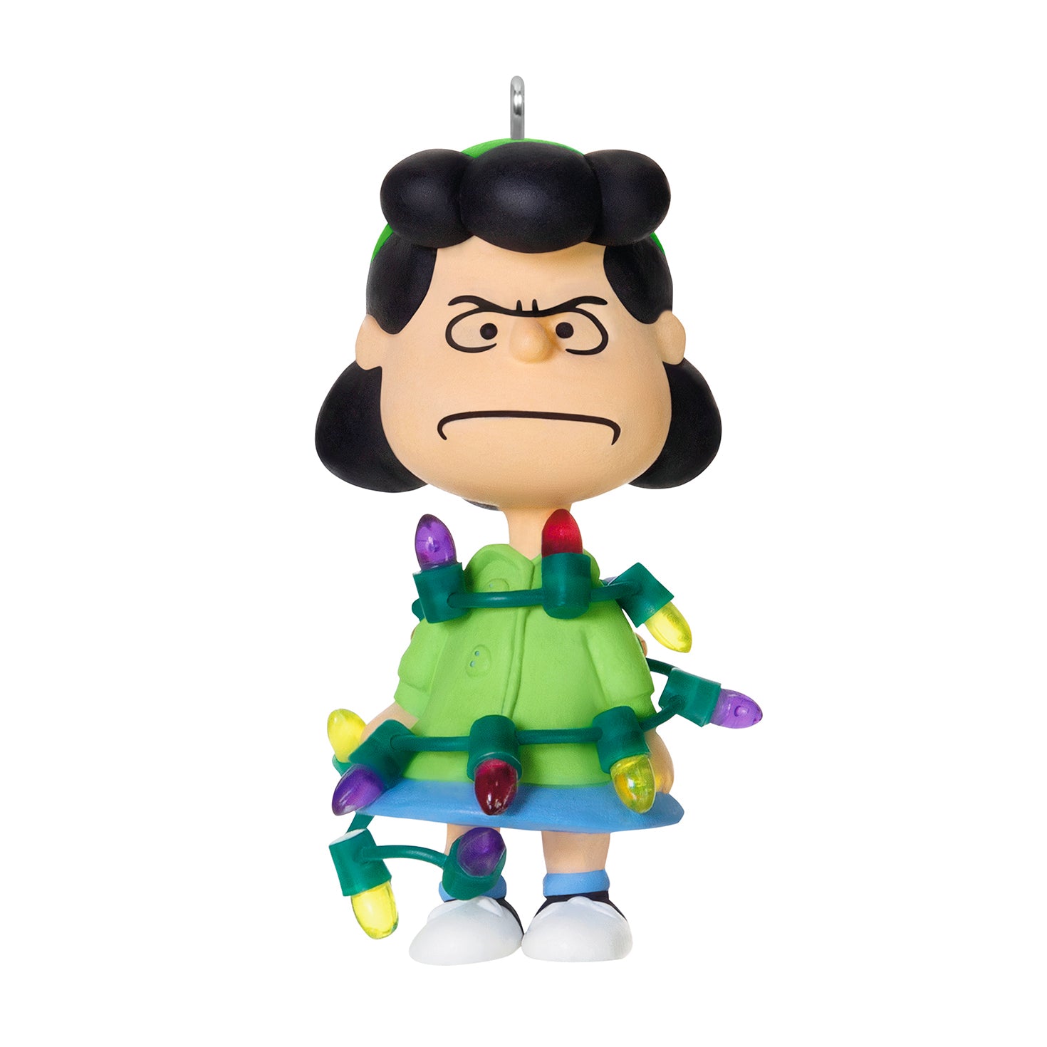The Peanuts® Gang Lucy's All Tangled Up! — 2026 Hallmark Keepsake Christmas Ornament, Lucy with Christmas lights, 8 cm