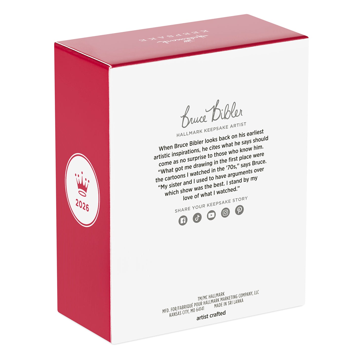 Hasbro® Scrabble Let It Snow — 2026 Hallmark Keepsake Christmas Ornament packaging with artist details and year.