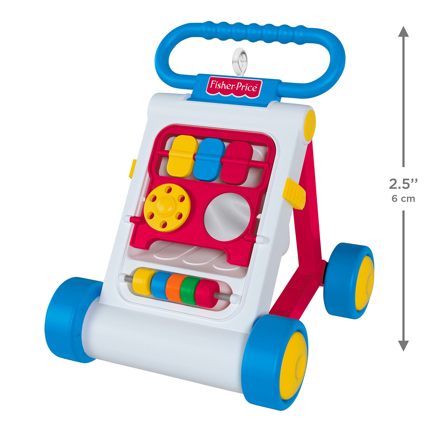 Fisher-Price™ Activity Walker — 2026 Hallmark Keepsake Christmas Ornament in a bright design featuring sensory toys and colourful attachments.