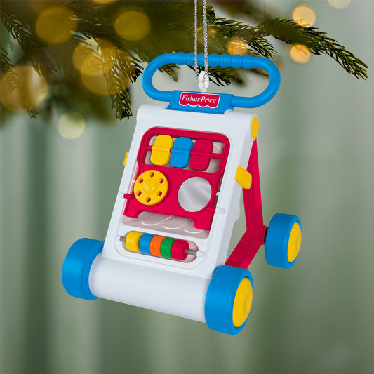 Fisher-Price™ Activity Walker — 2026 Hallmark Keepsake Christmas Ornament, colourful, sensory details, close-up view, ideal for tree decoration.
