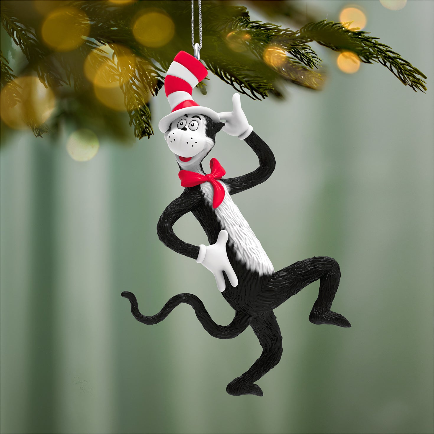 Dr. Seuss's The Cat in the Hat Clever Cat — 2026 Hallmark Keepsake Christmas Ornament, festive pose, vibrant colours, holiday decoration