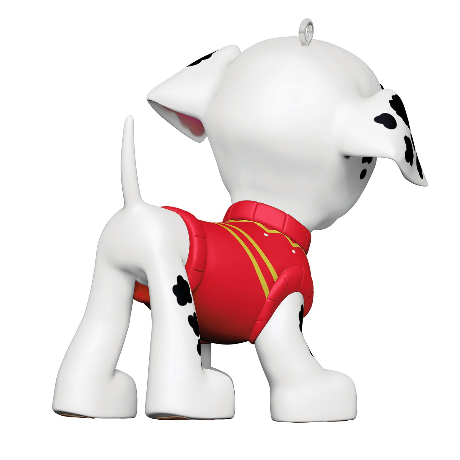 Paw Patrol™ Merry Marshall — 2026 Hallmark Keepsake Christmas Ornament, festive Dalmatian pup in red sweater, angled view from behind.