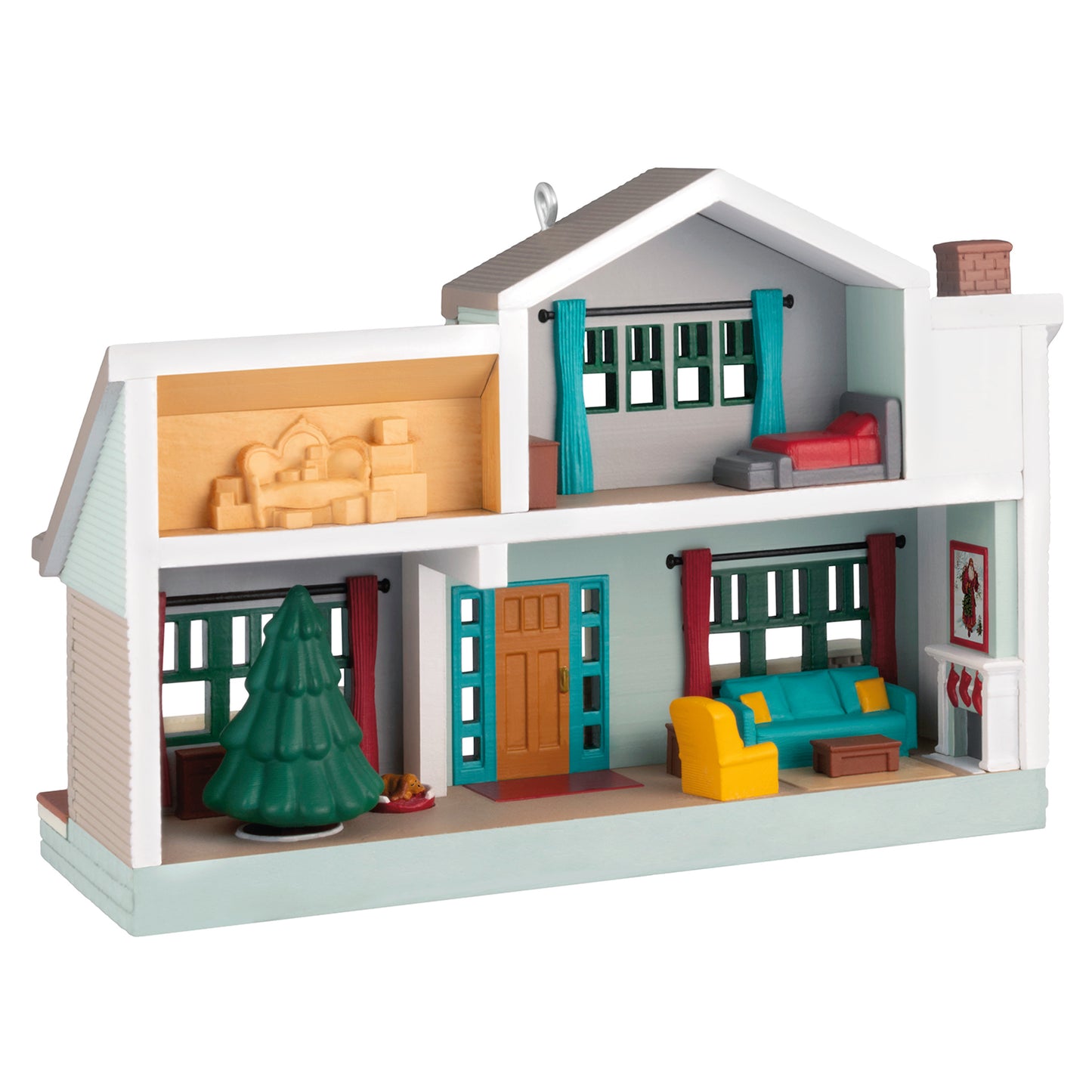 Nostalgic Houses and Shops Arts and Crafts Bungalow — 2026 Hallmark Keepsake Christmas Ornament showcasing a detailed interior, including a Christmas tree and festive decor.