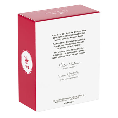 A Pony for Christmas, 29th in the Series — 2026 Hallmark Keepsake Christmas Ornament, red box packaging with artist signatures and message.