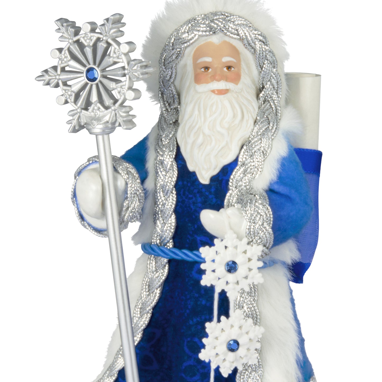 Father Christmas, 23rd in the series — 2026 Hallmark Keepsake Christmas Ornament, adorned in blue coat with silver accents, holding snowflake staff.