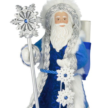 Father Christmas, 23rd in the series — 2026 Hallmark Keepsake Christmas Ornament, adorned in blue coat with silver accents, holding snowflake staff.