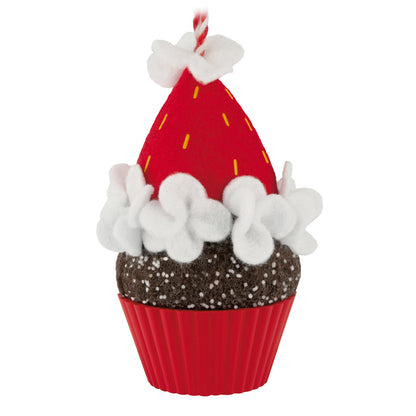 Christmas Cupcakes Ho-Ho-Holiday Sweetness, 17th in the Series — 2026 Hallmark Keepsake Christmas Ornament featuring a red Santa hat, chocolate cupcake, and white icing details.