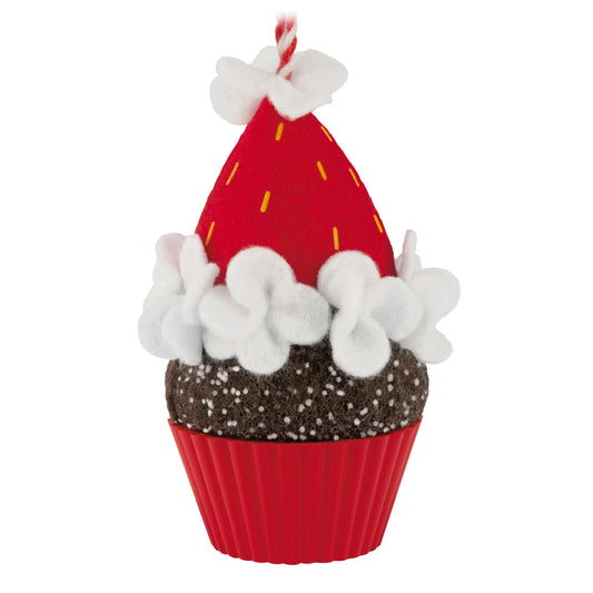 Christmas Cupcakes Ho-Ho-Holiday Sweetness, 17th in the Series — 2026 Hallmark Keepsake Christmas Ornament featuring a red Santa hat, chocolate cupcake, and white icing details.