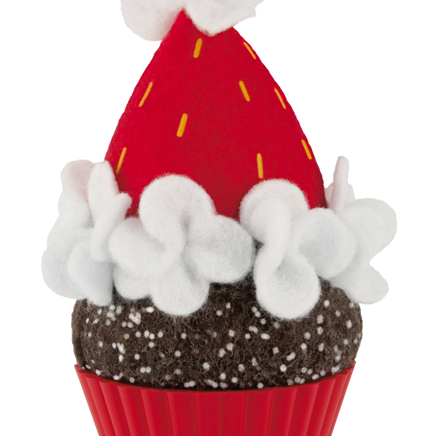 Christmas Cupcakes Ho-Ho-Holiday Sweetness, 17th in the Series — 2026 Hallmark Keepsake Christmas Ornament, red Santa hat detail, textured cupcake design near mint.