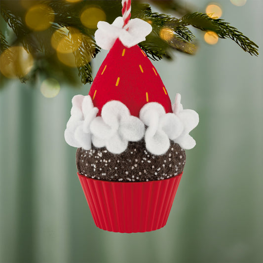 Christmas Cupcakes Ho-Ho-Holiday Sweetness, 17th in the Series — 2026 Hallmark Keepsake Christmas Ornament, festive design, faux cupcake with Santa hat detail, hanging display