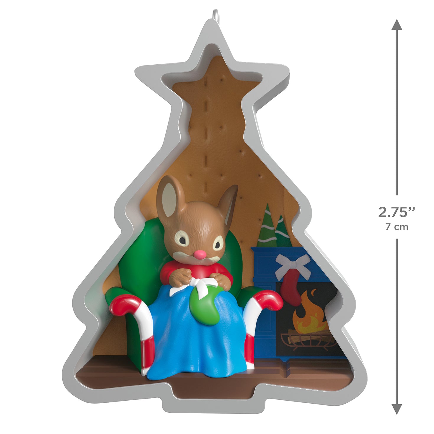 Cookie Cutter Christmas, 15th in the Series — 2026 Hallmark Keepsake Christmas Ornament, silver tree shape, featuring a mouse in a festive chair.