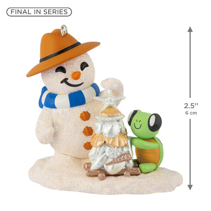 Sandal the Sandman, 5th in the Series — 2026 Hallmark Keepsake Christmas Ornament with glittery snowman and sea turtle, illustrated detail.