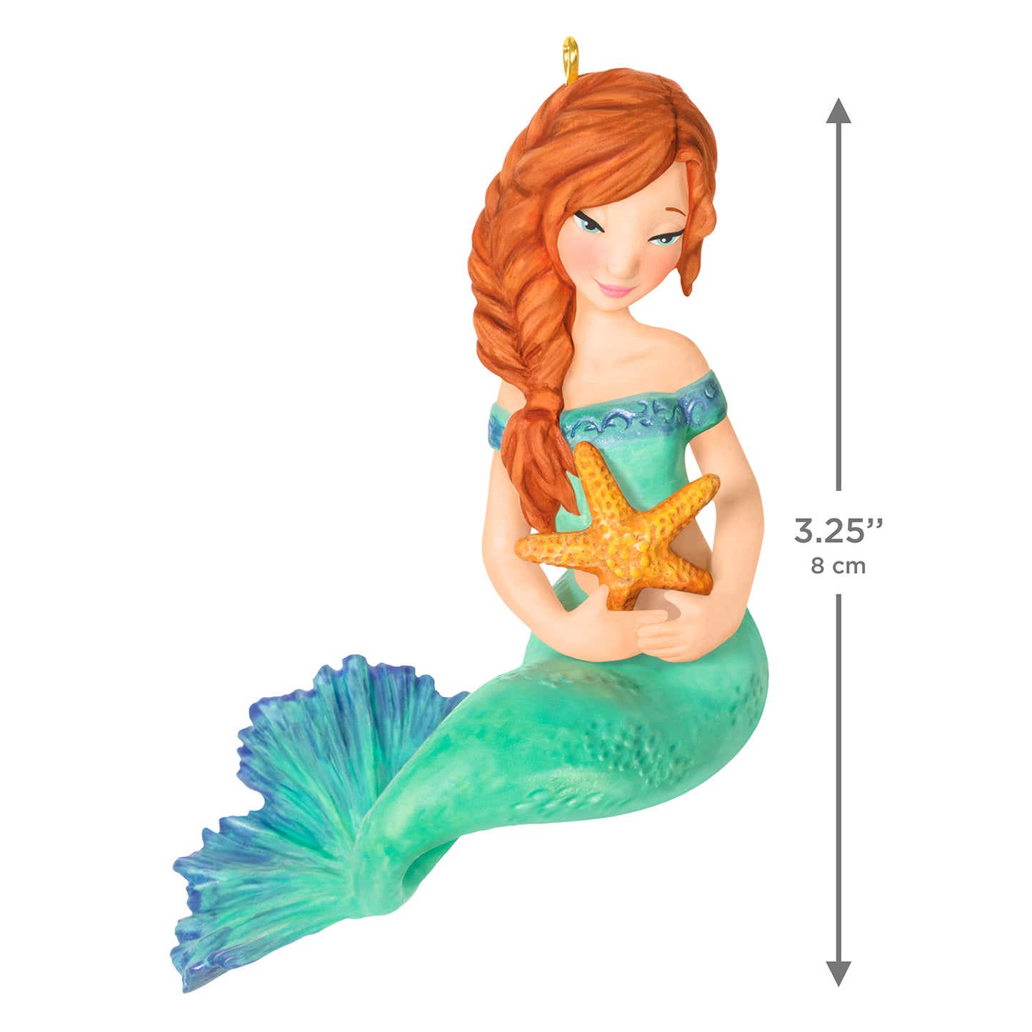 Mythical Mermaids, 4th in the Series — 2026 Hallmark Keepsake Christmas Ornament featuring a mermaid with blue-green scales and starfish.
