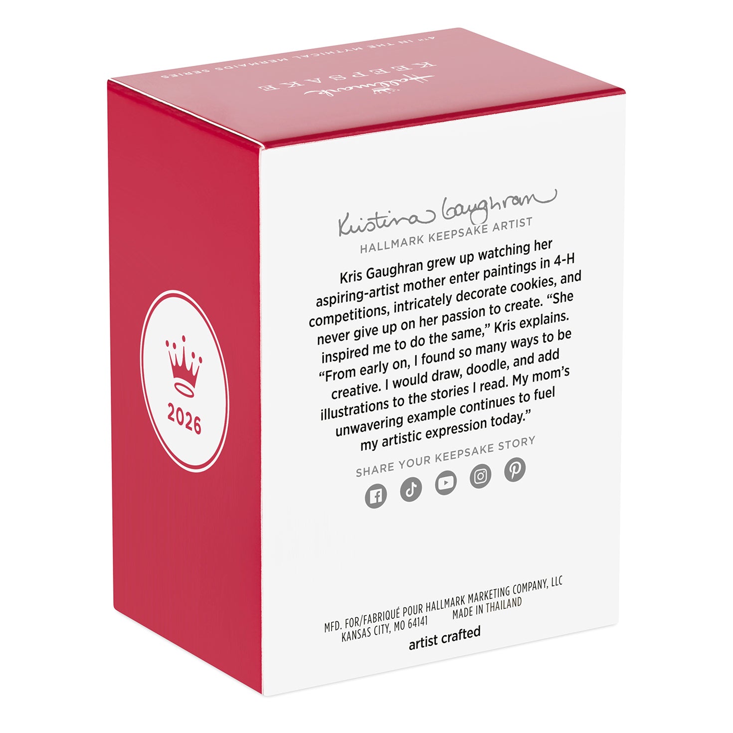 Mythical Mermaids, 4th in the Series — 2026 Hallmark Keepsake Christmas Ornament, artist's packaging, red box with details