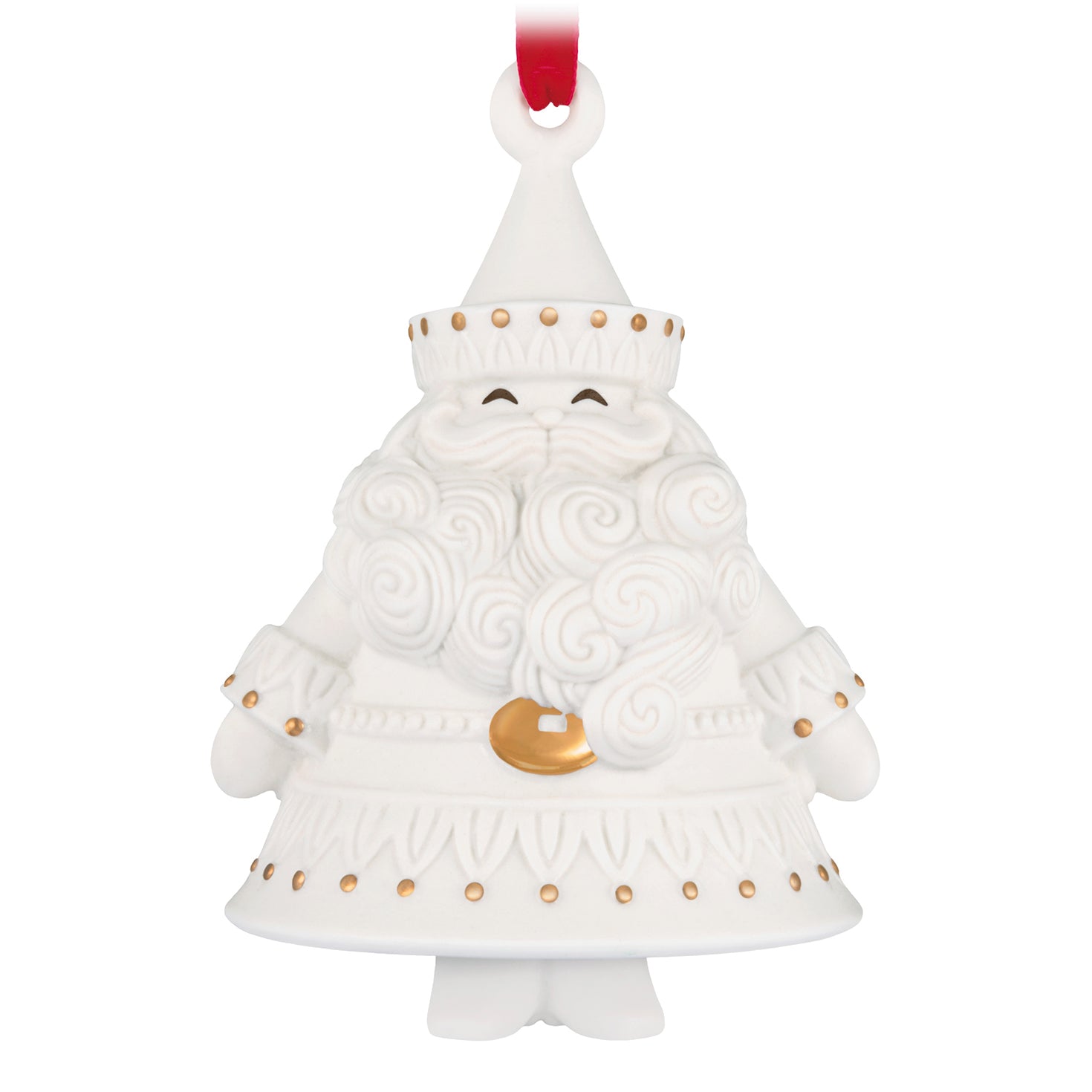 Stunning Santas, Porcelain, 1st in the Series — 2026 Hallmark Keepsake Christmas Ornament with intricate beard details and gold accents.