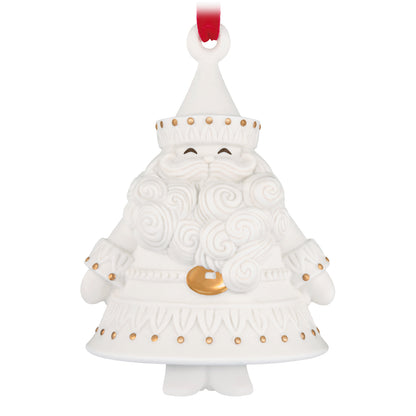 Stunning Santas, Porcelain, 1st in the Series — 2026 Hallmark Keepsake Christmas Ornament with intricate beard details and gold accents.