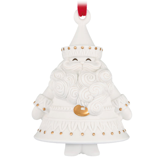 Stunning Santas, Porcelain, 1st in the Series — 2026 Hallmark Keepsake Christmas Ornament with intricate beard details and gold accents.