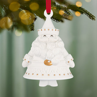 Stunning Santas, Porcelain, 1st in the Series — 2026 Hallmark Keepsake Christmas Ornament, white decoration, close up, detailed design