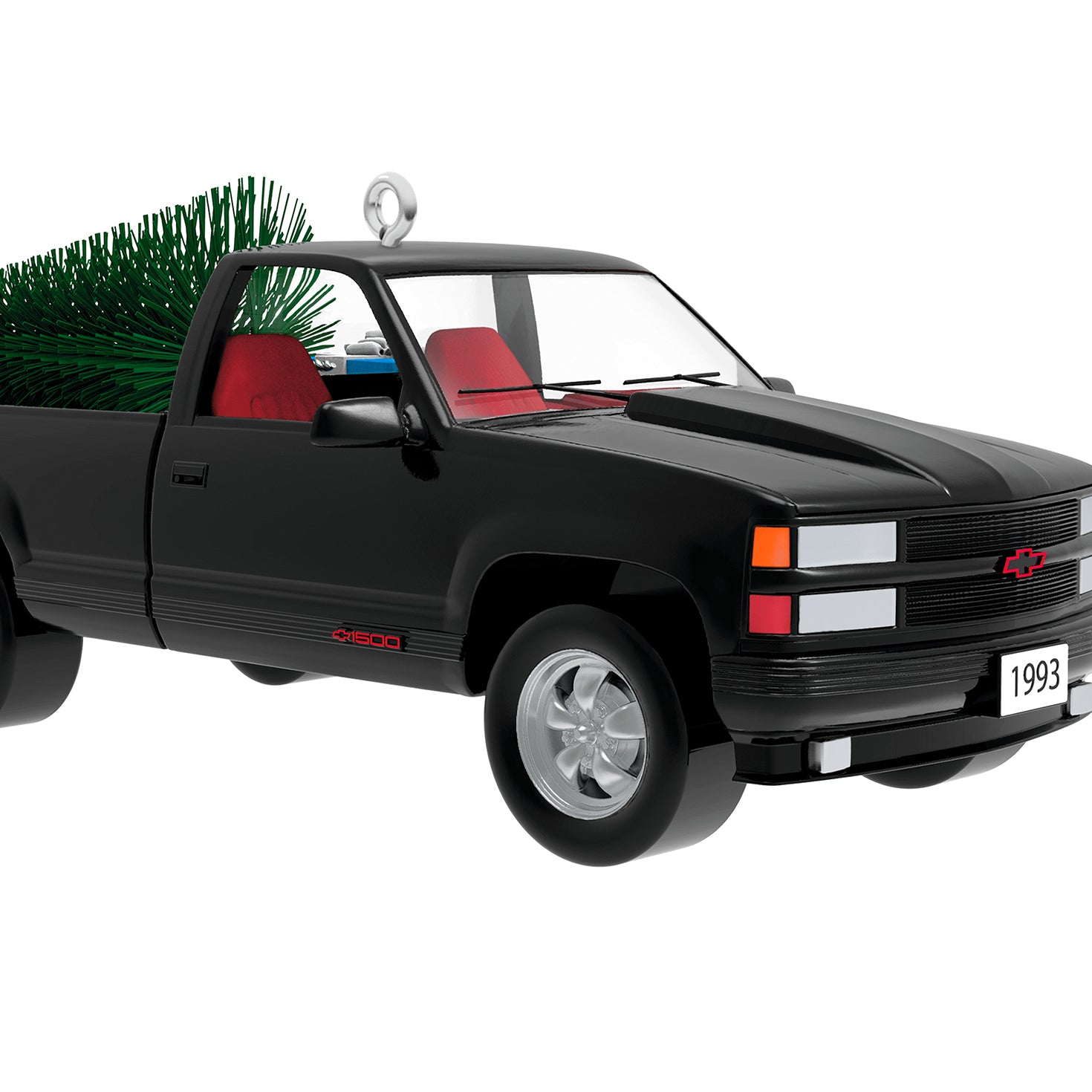 All-American Trucks 1993 Chevrolet® 454 SS 2026, metal, die-cast design with red interior and bottlebrush tree attachment.
