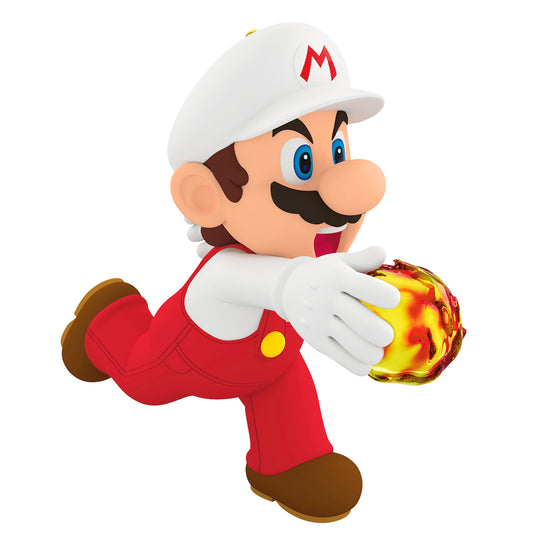Nintendo Powered Up With Mario Fire Mario, 5th in the Series — 2026 Hallmark Keepsake Christmas Ornament in action, holding a fireball with detail on red overalls.