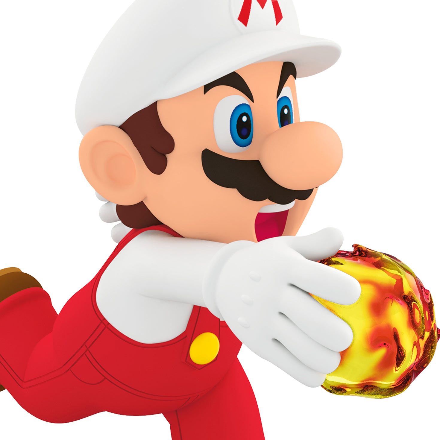 Nintendo Powered Up With Mario Fire Mario, 5th in the Series — 2026 Hallmark Keepsake Christmas Ornament, action pose, holding fireball.
