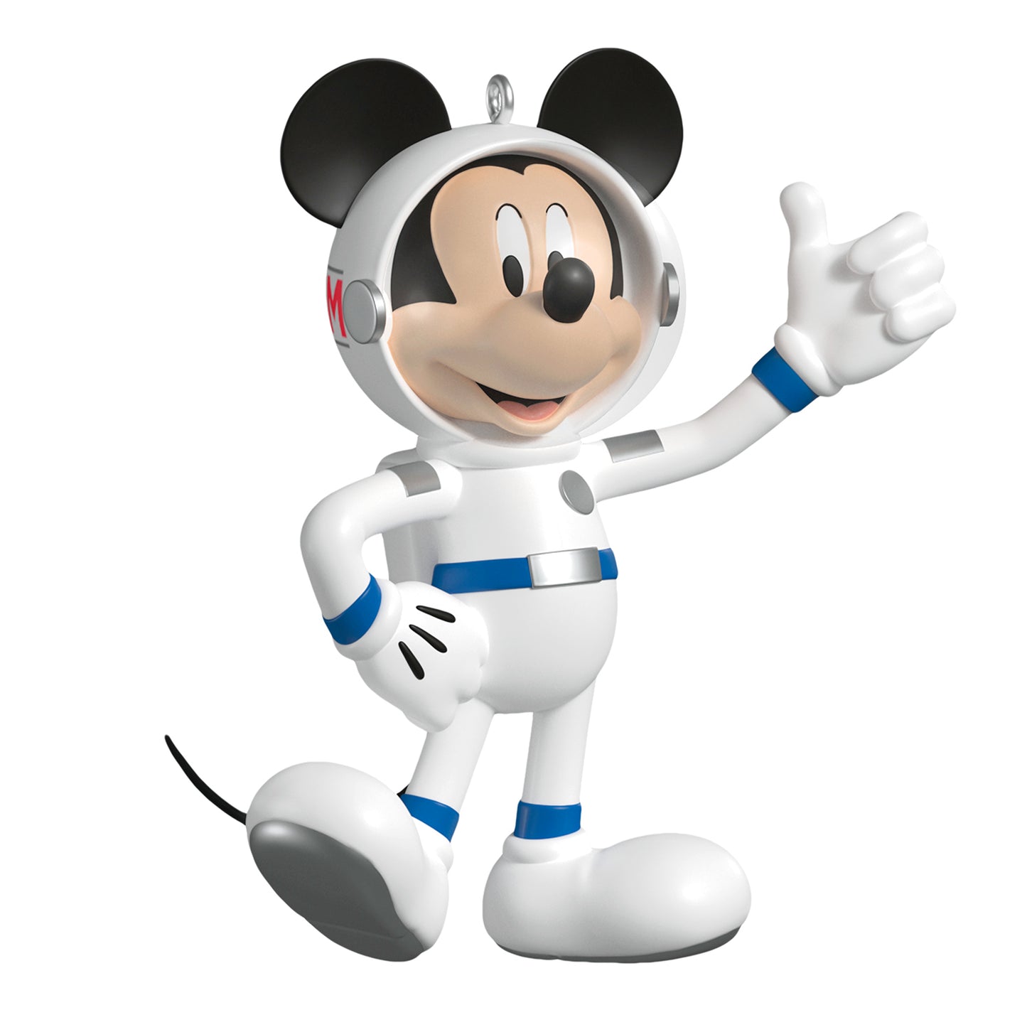 Disney All About Mickey! Astronaut Mickey, 5th in the Series — 2026 Hallmark Keepsake Christmas Ornament, white and blue space suit, thumbs up pose.