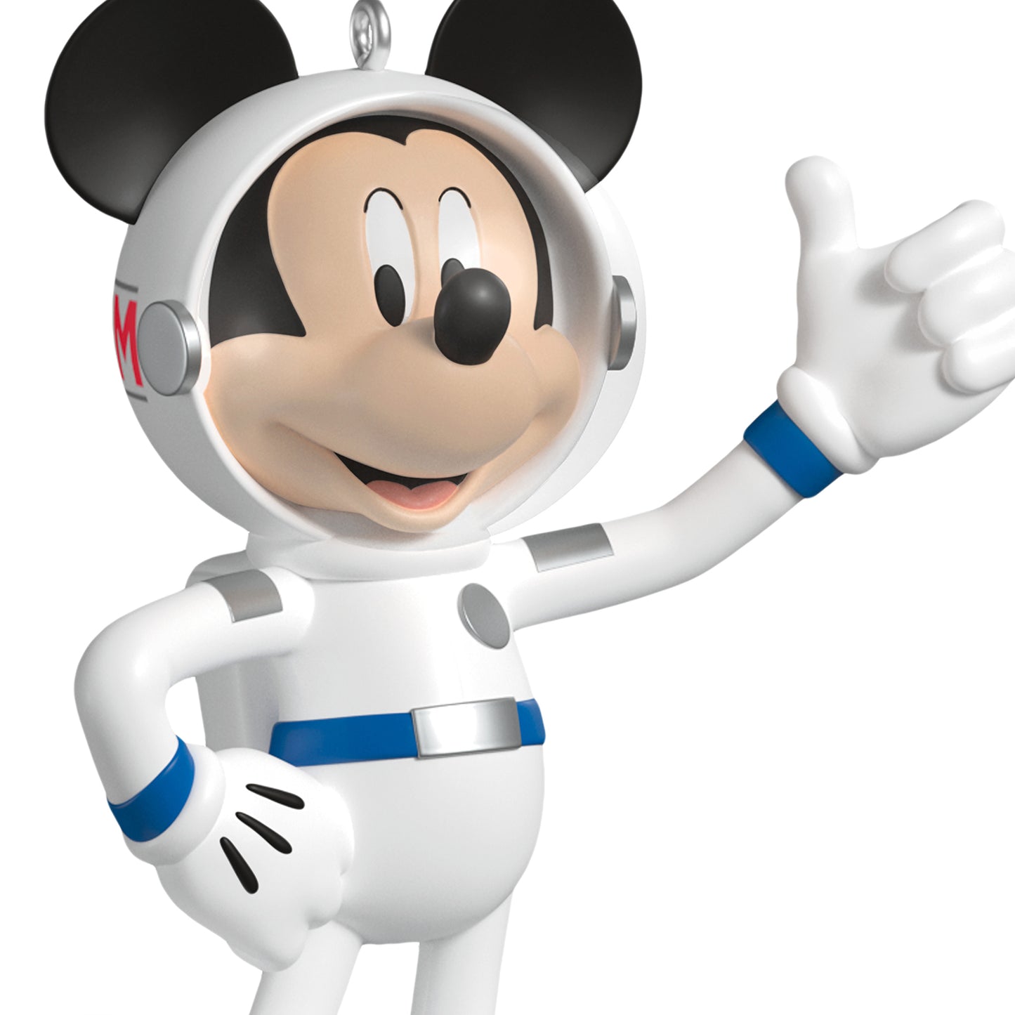 Disney All About Mickey! Astronaut Mickey, 5th in the Series — 2026 Hallmark Keepsake Christmas Ornament, close up of Mickey in a white space suit giving a thumbs up.