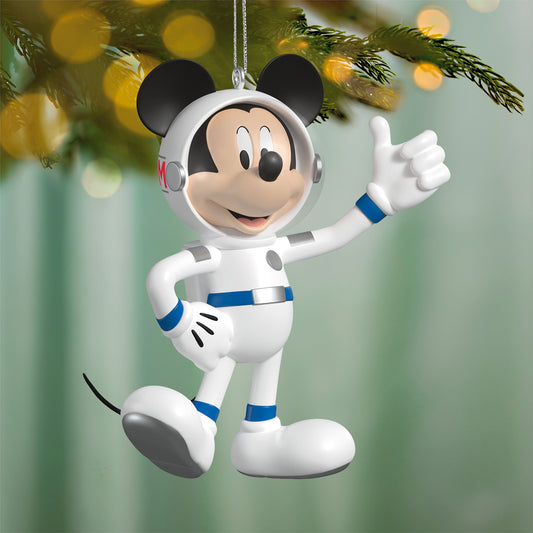 Disney All About Mickey! Astronaut Mickey, 5th in the Series  — 2026 Hallmark Keepsake Christmas Ornament dressed in a space suit holds a thumbs up.