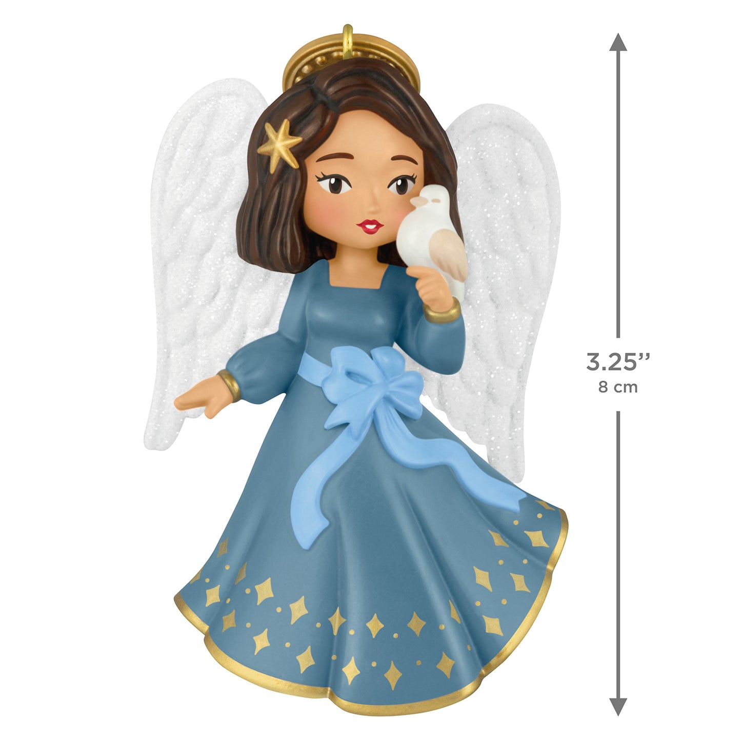 Heirloom Angels, 11th in the Series — 2026 Hallmark Keepsake Christmas Ornament, detailed angel with glittery wings, 8 cm tall, holding a dove.