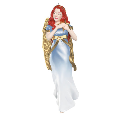 Christmas Angels Guidance, 9th in the Series — 2026 Hallmark Keepsake Christmas Ornament with pale blue-to-white gown and ornate gold wings