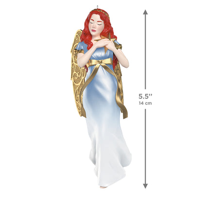 Christmas Angels Guidance, 9th in the Series — 2026 Hallmark Keepsake Christmas Ornament with ornate gold wings, measuring 14 cm.