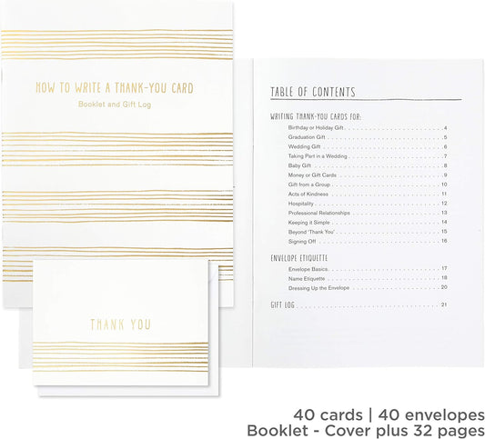 Hallmark Thank You Cards Kit, 40 Notes and What to Write in a Thank You Book (Stationery Set for Weddings, Baby Showers, Holidays, Birthdays)