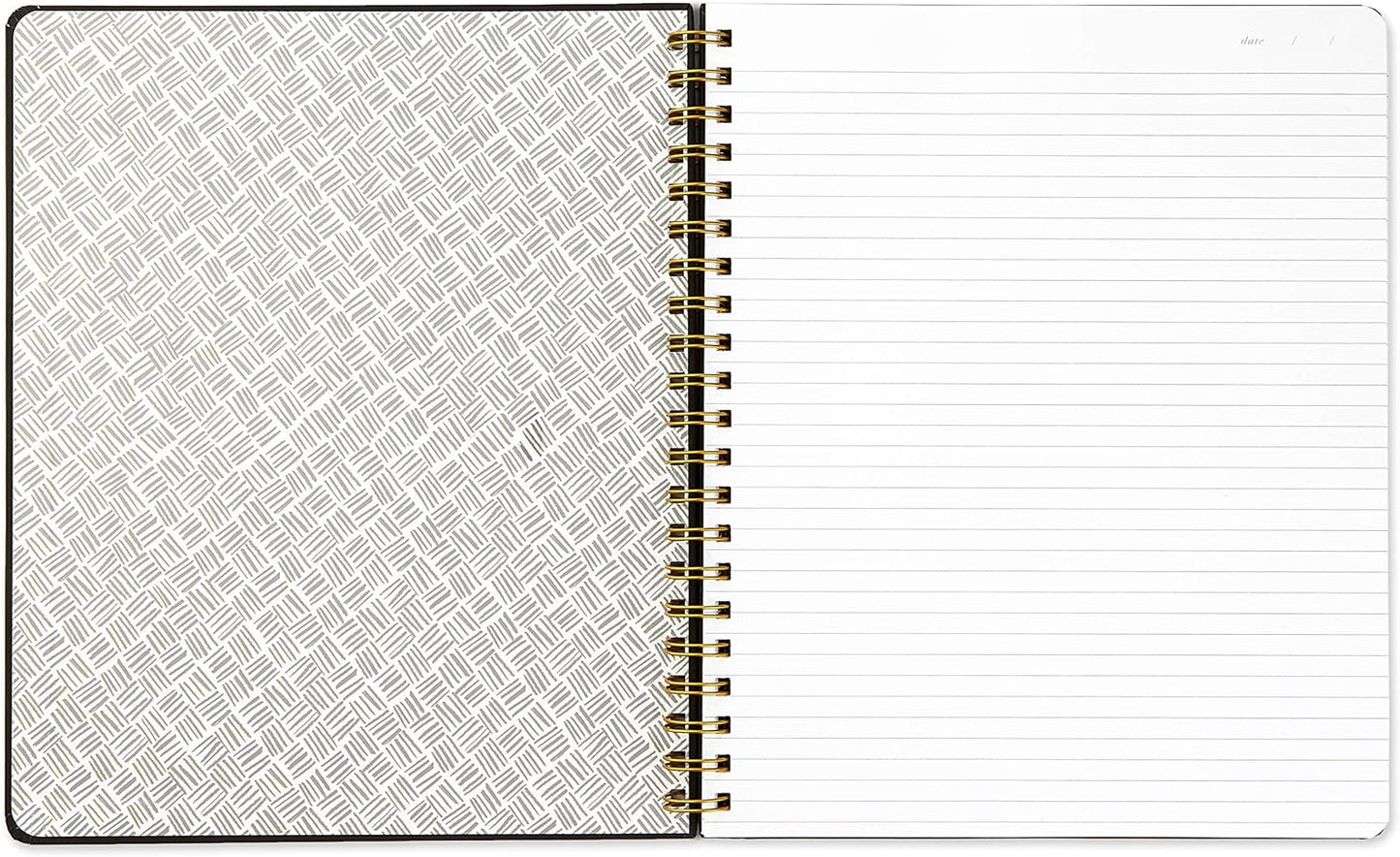 Hallmark Spiral Notebook (Black and Gold Ruled Journal)