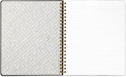 Hallmark Spiral Notebook (Black and Gold Ruled Journal)