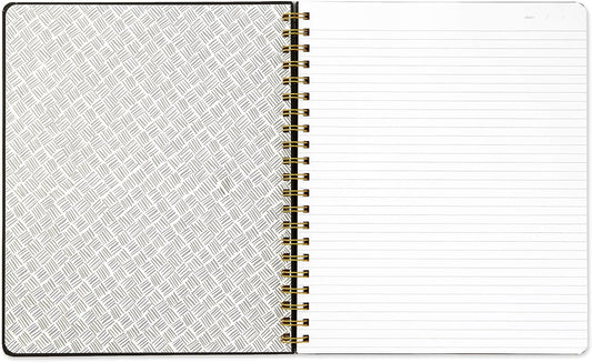 Hallmark Spiral Notebook (Black and Gold Ruled Journal)
