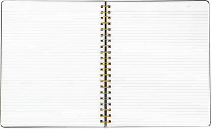 Hallmark Spiral Notebook (Black and Gold Ruled Journal)