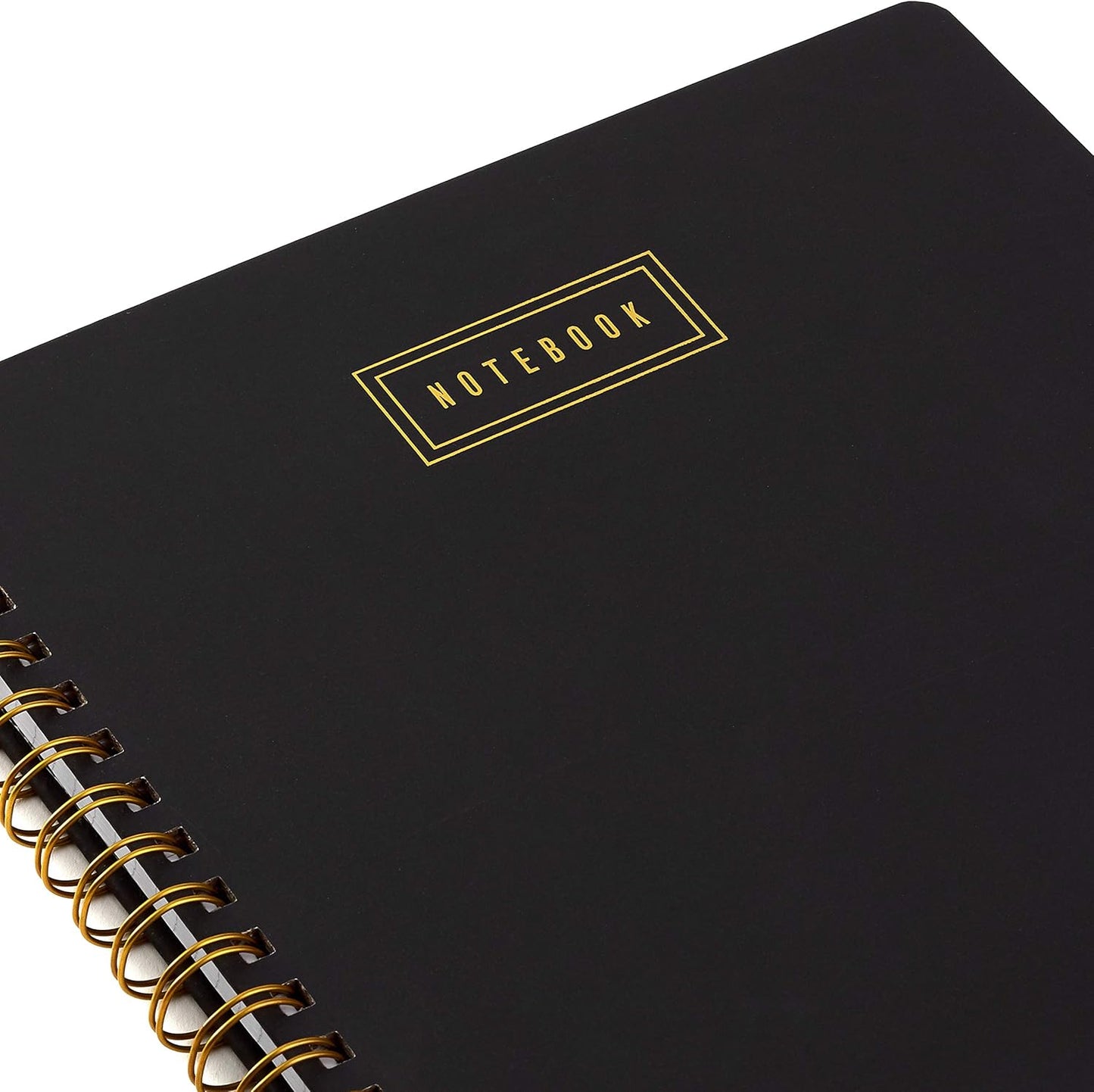 Hallmark Spiral Notebook (Black and Gold Ruled Journal)