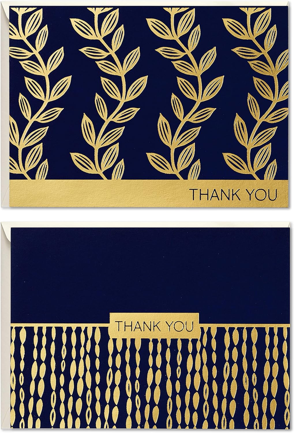 Hallmark Thank You Cards Assortment, Navy and Gold (50 Thank You Notes with Envelopes for Wedding, Bridal Shower, Baby Shower, Business, Graduation)