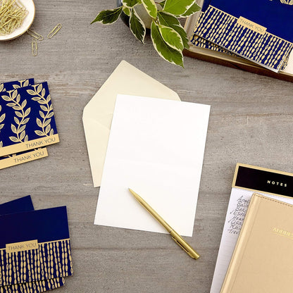 Hallmark Thank You Cards Assortment, Navy and Gold (50 Thank You Notes with Envelopes for Wedding, Bridal Shower, Baby Shower, Business, Graduation)