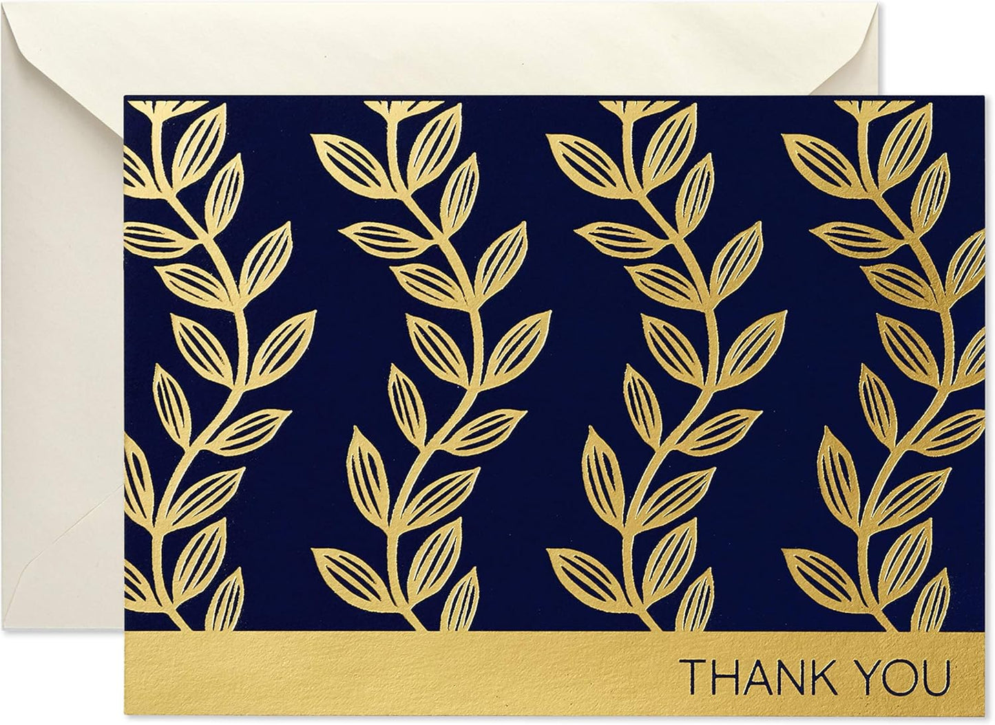 Hallmark Thank You Cards Assortment, Navy and Gold (50 Thank You Notes with Envelopes for Wedding, Bridal Shower, Baby Shower, Business, Graduation)
