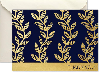 Hallmark Thank You Cards Assortment, Navy and Gold (50 Thank You Notes with Envelopes for Wedding, Bridal Shower, Baby Shower, Business, Graduation)