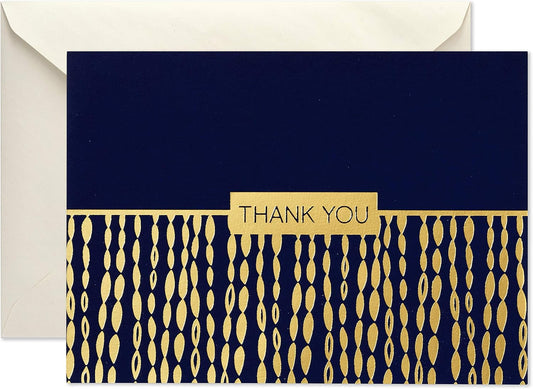 Hallmark Thank You Cards Assortment, Navy and Gold (50 Thank You Notes with Envelopes for Wedding, Bridal Shower, Baby Shower, Business, Graduation)