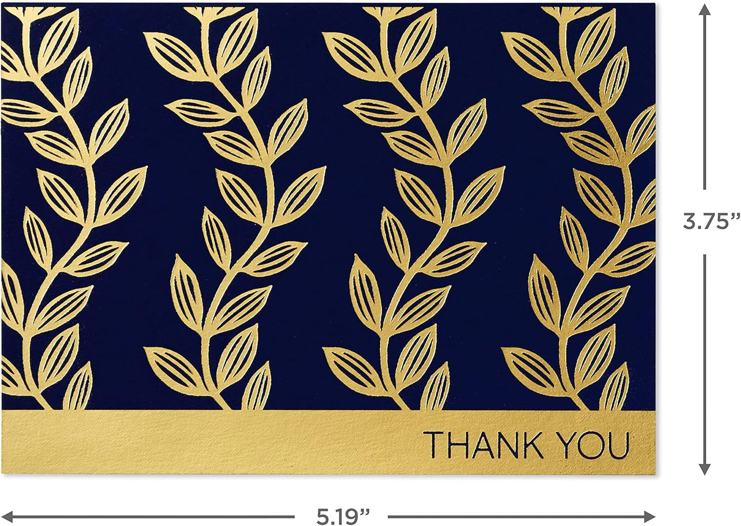 Hallmark Thank You Cards Assortment, Navy and Gold (50 Thank You Notes with Envelopes for Wedding, Bridal Shower, Baby Shower, Business, Graduation)