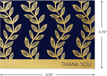 Hallmark Thank You Cards Assortment, Navy and Gold (50 Thank You Notes with Envelopes for Wedding, Bridal Shower, Baby Shower, Business, Graduation)