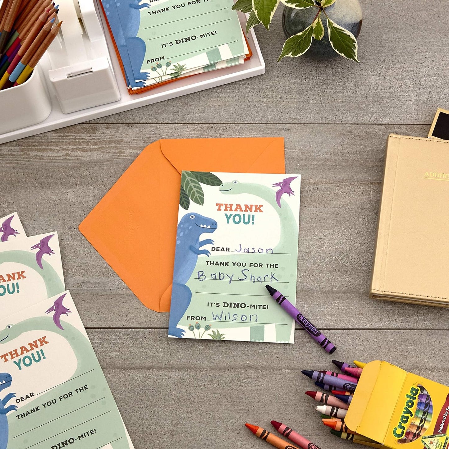Hallmark Kids Fill in The Blank Thank You Cards, Dinosaurs (20 Cards with Envelopes)