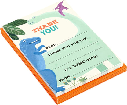 Hallmark Kids Fill in The Blank Thank You Cards, Dinosaurs (20 Cards with Envelopes)