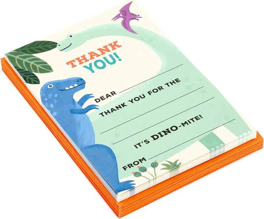 Hallmark Kids Fill in The Blank Thank You Cards, Dinosaurs (20 Cards with Envelopes)