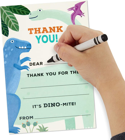 Hallmark Kids Fill in The Blank Thank You Cards, Dinosaurs (20 Cards with Envelopes)